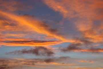 Beautiful autumn dawn before sunrise