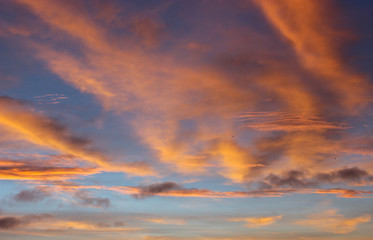 Beautiful autumn dawn before sunrise