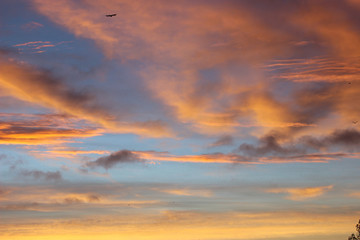 Beautiful autumn dawn before sunrise