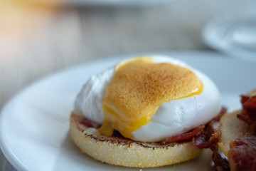Egg Benedicts with Hollandaise sauce.