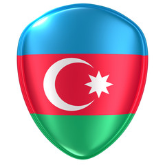 3d rendering of an Azerbaijan flag icon.
