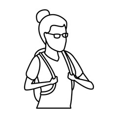 Woman with backpack avatar