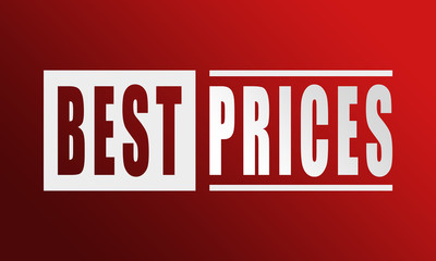 Best Prices - neat white text written on red background