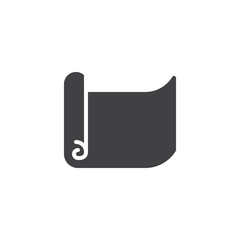 Exercise yoga mat vector icon. filled flat sign for mobile concept and web design. Fitness carpet simple solid icon. Symbol, logo illustration. Pixel perfect vector graphics