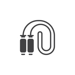Skipping rope vector icon. filled flat sign for mobile concept and web design. Jumping rope simple solid icon. Symbol, logo illustration. Pixel perfect vector graphics