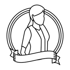 Exectuive businesswoman avatar round icon