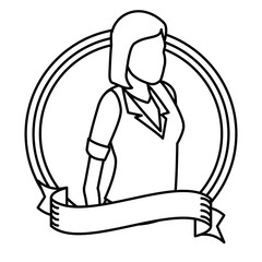 Exectuive businesswoman avatar round icon