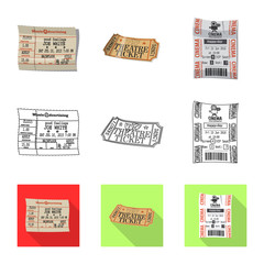 Vector design of ticket and admission logo. Set of ticket and event vector icon for stock.
