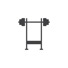 Bench press vector icon. filled flat sign for mobile concept and web design. weight barbell equipment fitness gym simple solid icon. Symbol, logo illustration. Pixel perfect vector graphics