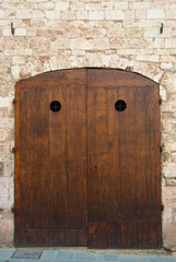Old and large wooden door