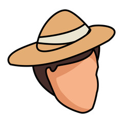 Man faceless head with hat