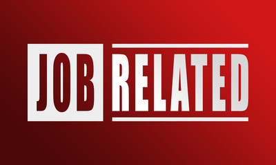 job related - neat white text written on red background