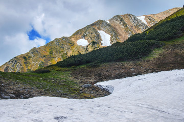 mountain landscape with snow