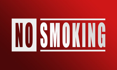 No Smoking - neat white text written on red background