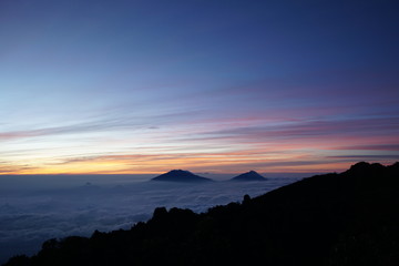 sunset on the mountain
