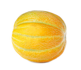 Whole tasty ripe melon on white background