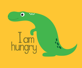 Obraz premium Card with cute dino