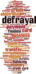 Obraz premium Defrayal word cloud