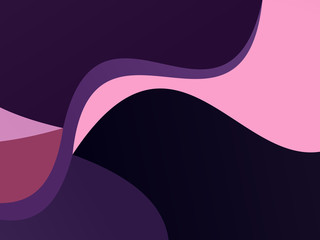 Elegant geometric pattern. The combination of wavy shapes of different shades of purple color. 