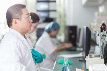 Fototapeta premium people working at laboratory