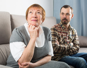 Fototapeta premium Mother and son arguing