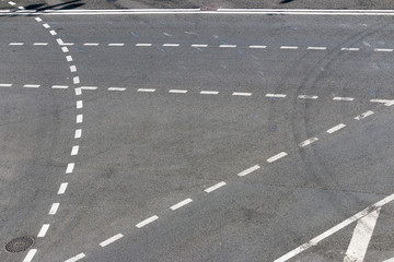 road marking on asphalt