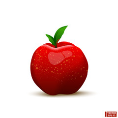 Red cartoon apple.