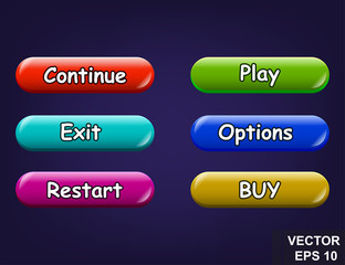 Button. Game. A cartoon. Congratulations. For your design. Vector conceptual illustration.