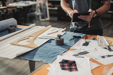 Fashion designer working in his studio