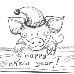 Funny piggy background with numbers