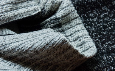 warm grey light woolen sweater collar wool.