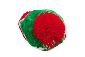 Red beanie isolated on white