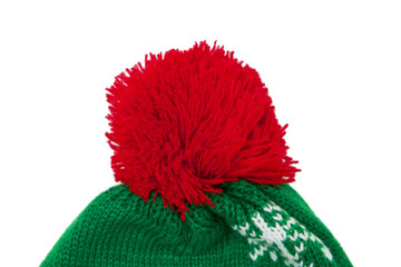 Red beanie isolated on white