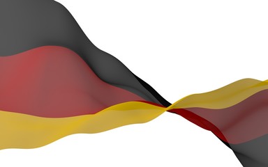 Naklejka premium Flag of Germany. Wide format 3D illustration. State symbol of the Federal Republic of Germany. 3D rendering