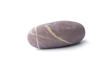 Pebbles stone, heap of stones isolated on white background, sea pebble