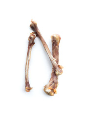 Fototapeta premium Fried chicken bones isolated on white background