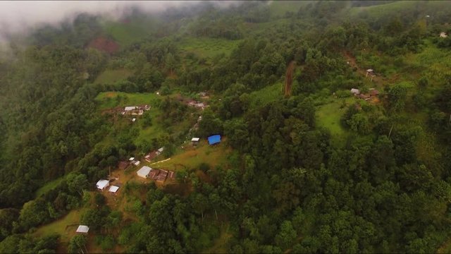 An aerial view of an indigenous village in Chimaltenango, Guatemala.