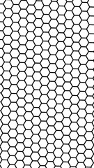 Naklejka premium Black honeycomb on a white background. Isometric geometry. Vertical image orientation. 3D illustration