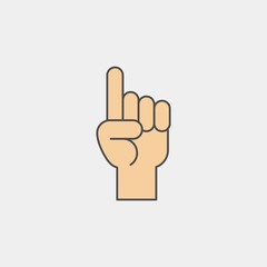 Forefinger flat vector icon. Hand flat vector icon