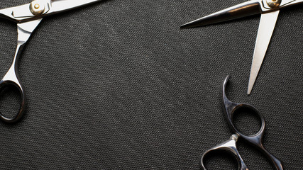 scissors on black background