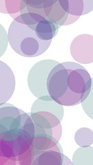 Multicolored translucent circles on a white background. Vertical image orientation. 3D illustration