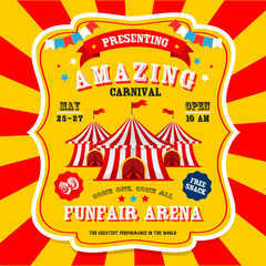 Carnival banner. Circus. Funfair flyer