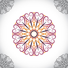 Floral round decorative symbol. Vintage decorative elements. Oriental pattern, vector illustration. Coloring book page. Circular pattern. Abstract background