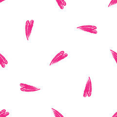 Hand drawn seamless pattern with doodle heart shapes. Ink illustration. Valentines day greeting card with calligraphy. Hand drawn design elements