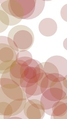 Multicolored translucent circles on a white background. Vertical image orientation. 3D illustration