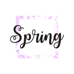 Hand drawn lettering, spring poster. Inspiring Creative Motivation Quote - Spring. This illustration can be used as a poster, print, greeting card, t-shirt design.