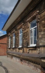 Old wooden school in Borisoglebsk. Russia