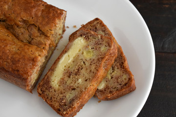 Cream Cheese Filled Banana Bread