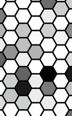 Black honeycomb with a gradient color. Isometric geometry. 3D illustration