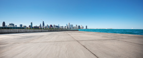 empty ground with skyline